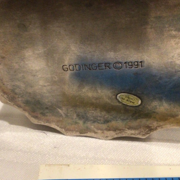 Goldinger 1991 oval silver plated trinket box pineapple handle - Picture 3 of 4